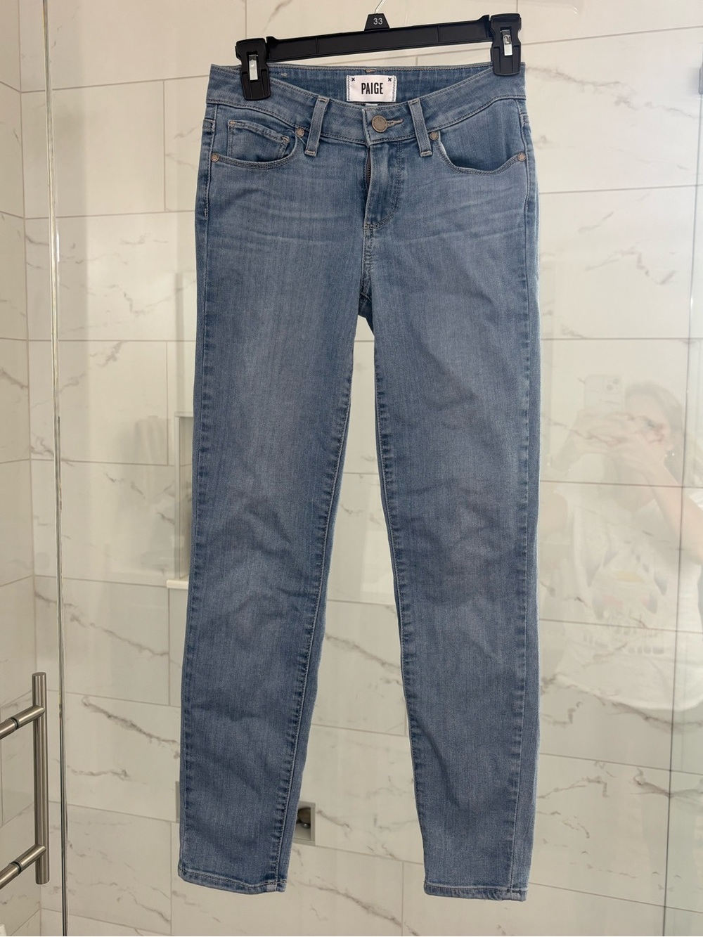 PAIGE Light Blue Skinny Jeans - verdugo ankle